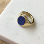 Sydney Gold And Lapis Lazuli Oval Signet Ring, thumbnail 1 of 3