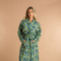 Indian Cotton Lime Patchouli Print Robe, thumbnail 1 of 4
