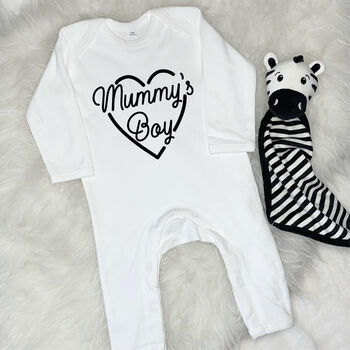Mummy's Boy Mother's Day Babygrow With Heart, 6 of 8