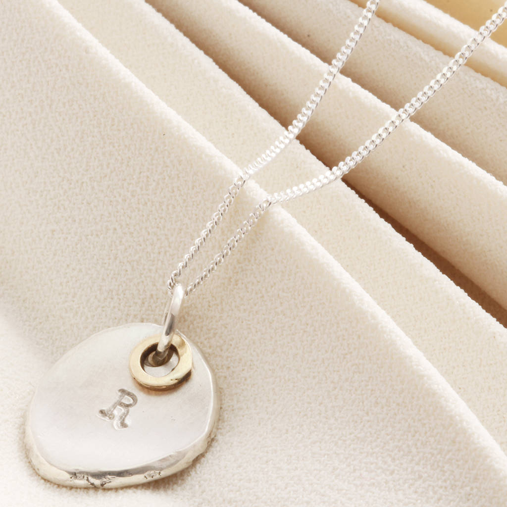 Personalised Silver And 9ct Gold Initial Necklace, 1 of 4
