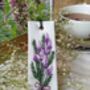 Hand Embroidered Buddleia Flower Linen Bookmark, thumbnail 1 of 7