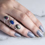 Natural Black Opal Silver October Birthstone Ring, thumbnail 2 of 4