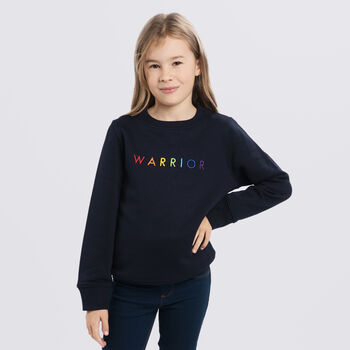 'Warrior' Embroidered Children's Organic Sweatshirt, 7 of 8