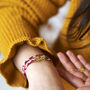 Liberty Print And Happy Heart Bead Ribbon Bracelet, thumbnail 4 of 10