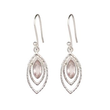 Infinity Love Rose Quartz Sterling Silver Drop Earrings, 4 of 11