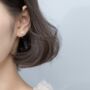 Sterling Silver Crystal Flower Ear Jacket Hoop Earring, thumbnail 2 of 5