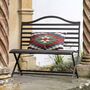 Black Slatted Metal Garden Bench, thumbnail 1 of 4