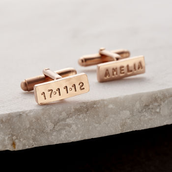 Personalised Silver Rectangle Cufflinks, 5 of 9