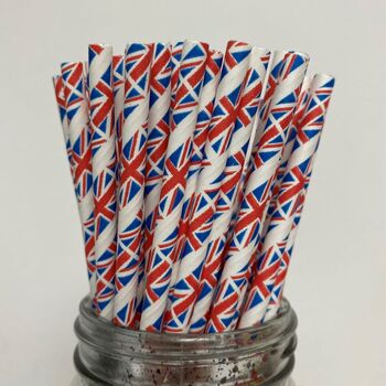 Union Jack Paper Straws Box Of 30 Straws, 4 of 4
