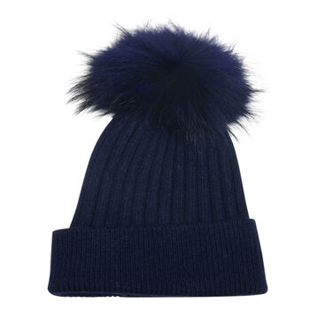 Navy Pompom Hat And Cashmere Gloves, 2 of 4