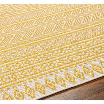 Indoor And Outdoor Boho Saffron Beige Rug, 7 of 9