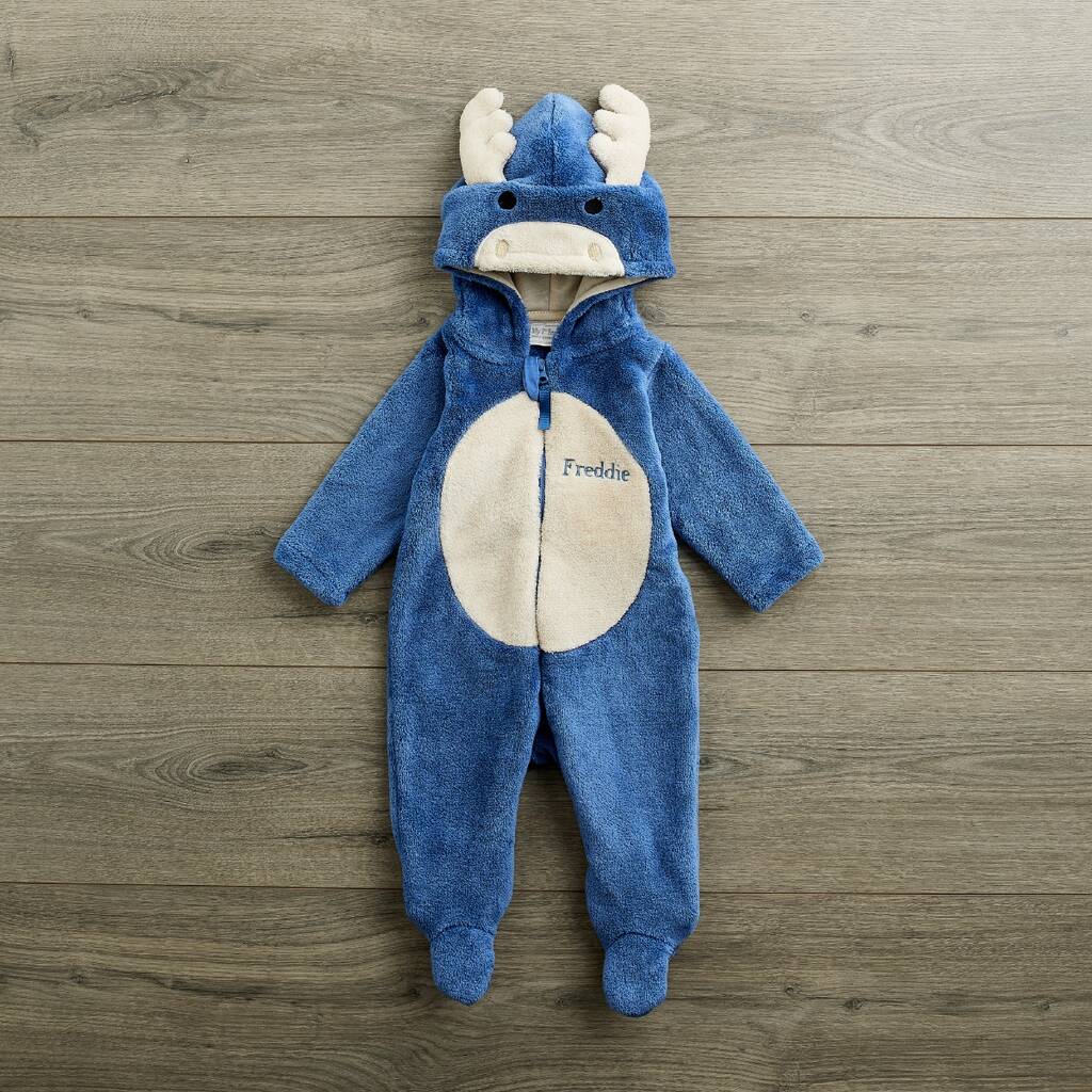 Personalised Moose Fleece Onesie By My 1st Years