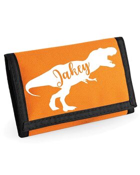 Personalised T Rex Dinosaur Wallet, 7 of 8
