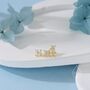 Sterling Silver Asymmetric Hydrangea Flower Bouquet Cz Stud Earrings, thumbnail 6 of 12