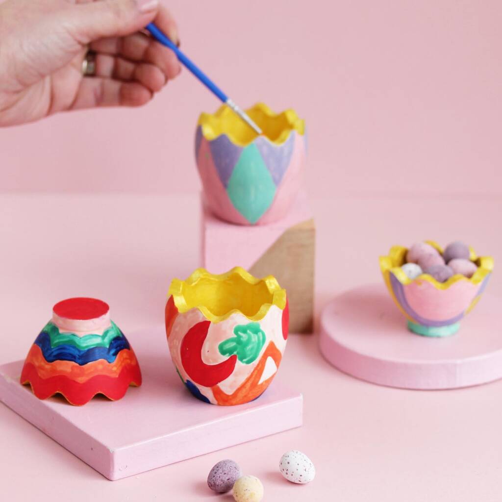 Luxury Paint Your Own Wavy Egg Cup Kit By Hem Studios