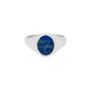 Mens Ring Lapis Lazuli Oval Steel Signet Ring, thumbnail 10 of 11
