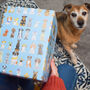 Blue Cartoon Dogs Birthday Gift Wrap, thumbnail 6 of 9