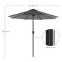 270 Cm Grey Garden Sunshade Parasol Umbrella, thumbnail 8 of 8