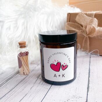 Personalised Heart And Initials Valentine’s Candle Gift, 6 of 6
