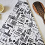 Oxford Illustrated Black And White Tea Towel, thumbnail 5 of 7