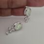Opal And Cubic Zirconia Stud Drop Earrings, thumbnail 3 of 4