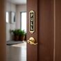 Classic Brass Vertical “Pull” Door Plaque With Black Finish, thumbnail 2 of 5