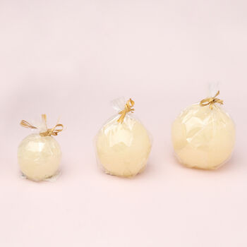 G Decor Georgia Ivory Ombre Sphere Ball Candles, 3 of 6