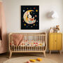 Rabbit Reading Moon Nursery Art Print, thumbnail 3 of 4