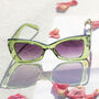 Green Chunky Triangle Cat Eye Sunglasses, thumbnail 1 of 3