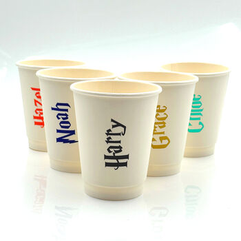 Paper Cups With Names Personalised Kids Birthday Party Drinkware, 4 of 12