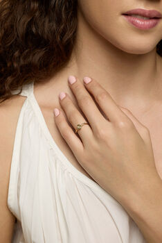 Dainty Green Amethyst Gold Ring, 2 of 6