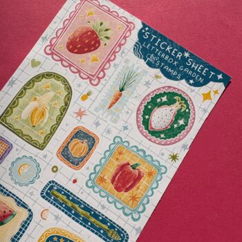 Illustrated Letterbox Garden Stamps Sticker Sheet, 3 of 4