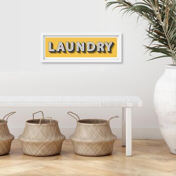 Framed Typography Laundry Print, 9 of 10