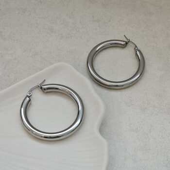 4cm Silver Hoops, 5 of 6