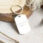 Stainless Steel Dogtag Keyring Prints Follow In Your Footsteps, thumbnail 3 of 3