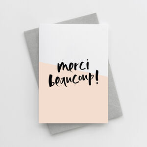 'Merci Beaucoup!' Card By Too Wordy | notonthehighstreet.com