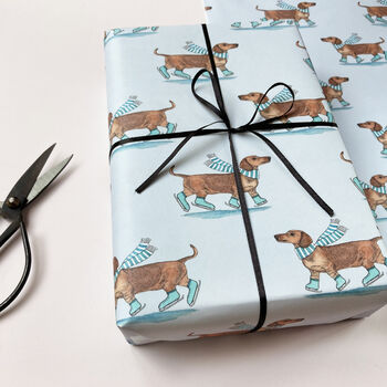 Festive Dachshunds Christmas Wrapping Paper, 2 of 3
