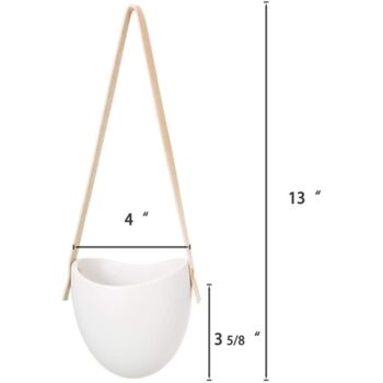 Pack Of Three White Flower Plant Wall Hanging Pot, 3 of 4
