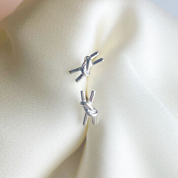 Sterling Silver Knot Stud Earrings, 2 of 4