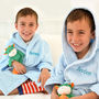 Personalised Twins Soft Child's Dressing Gowns In Blue, thumbnail 1 of 9