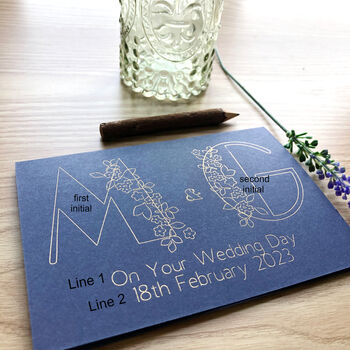 Personalised Wedding Couple Initial Gold Foil Card, 2 of 12
