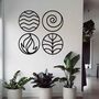 Handmade Wooden Four Elements Wall Art Set For Modern Home Decor, thumbnail 1 of 9