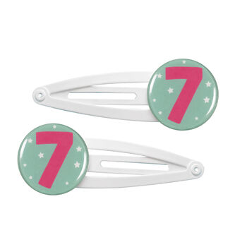 7th Birthday Hair Clips Gift Set, 2 of 2