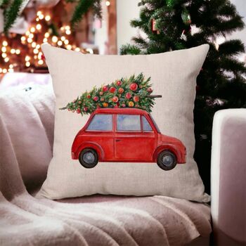 Driving Home For Christmas Cushion Cover, 2 of 6