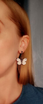 Cabbage White Butterfly Earrings, 3 of 4