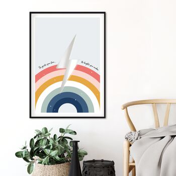 The Greater Your Storm The Brighter Your Rainbow Print, 3 of 9