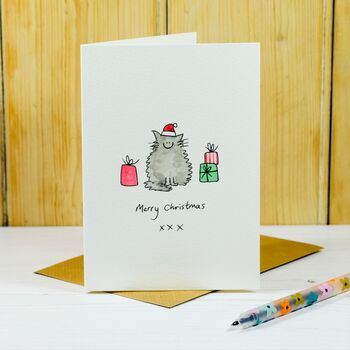 Personalised 'Christmas Cat' Hand Illustrated Card, 4 of 6