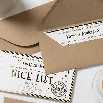 Personalised Santa Nice List Certificate For Children, 8 of 9