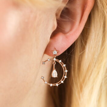 Crystal Moon And Teardrop Drop Earrings, 7 of 12