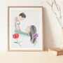 Birth Flower Mummy And Me Portrait, Unframed, thumbnail 2 of 6
